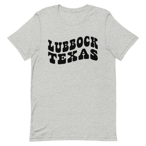Lubbock Texas Retro Font Bella Canvas Unisex t-shirt