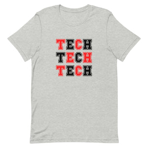 Tech Varsity Red and Black Bella Canvas Unisex t-shirt