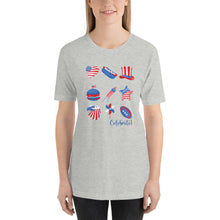 Load image into Gallery viewer, Celebrate Fourth of July Nine Images Bella Canvas Unisex t-shirt
