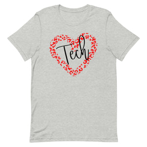 Texas Tech Leopard Heart Bella Canvas Unisex t-shirt