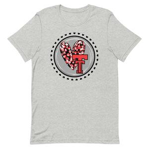 Leopard Texas Tech Heart Bella Canvas Unisex t-shirt