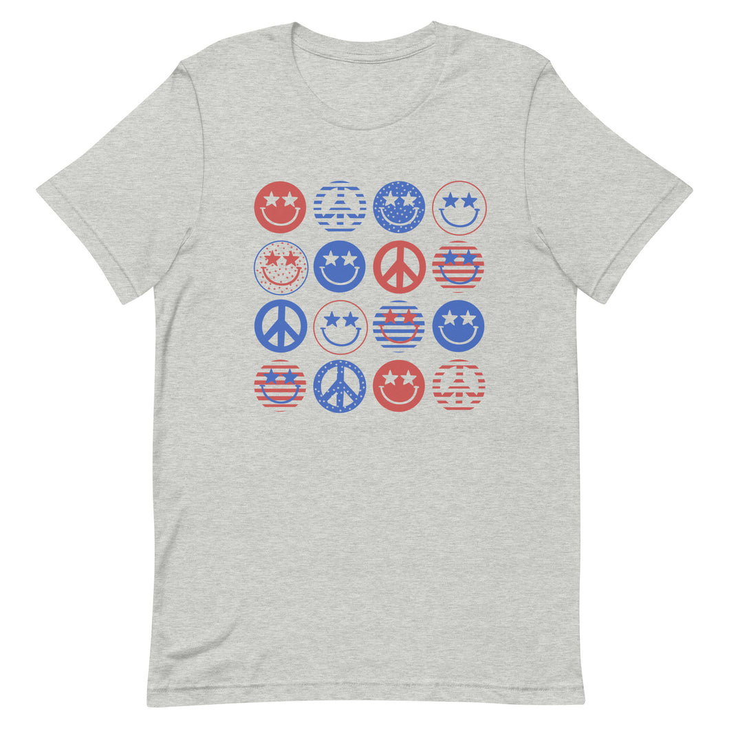 Peace Smiley Fourth of July Unisex t-shirt