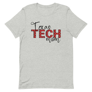 Leopard Red Texas Tech Mom Bella Canvas Unisex t-shirt