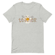 Load image into Gallery viewer, Fourth Grade Teacher Leopard Floral Bella Canvas Unisex t-shirt
