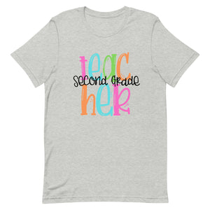 Second Grade Colorful Bella Canvas Unisex t-shirt