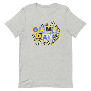 Game Day Blue and Yellow Eclectic Bella Canvas Unisex t-shirt