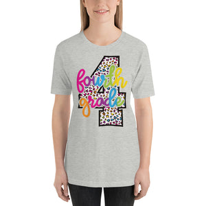 Fourth Grade Colorful Leopard Bella Canvas Unisex t-shirt