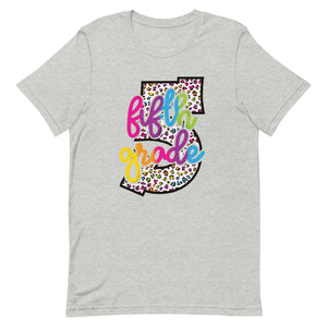 Fifth Grade Colorful Leopard Bella Canvas  Unisex t-shirt