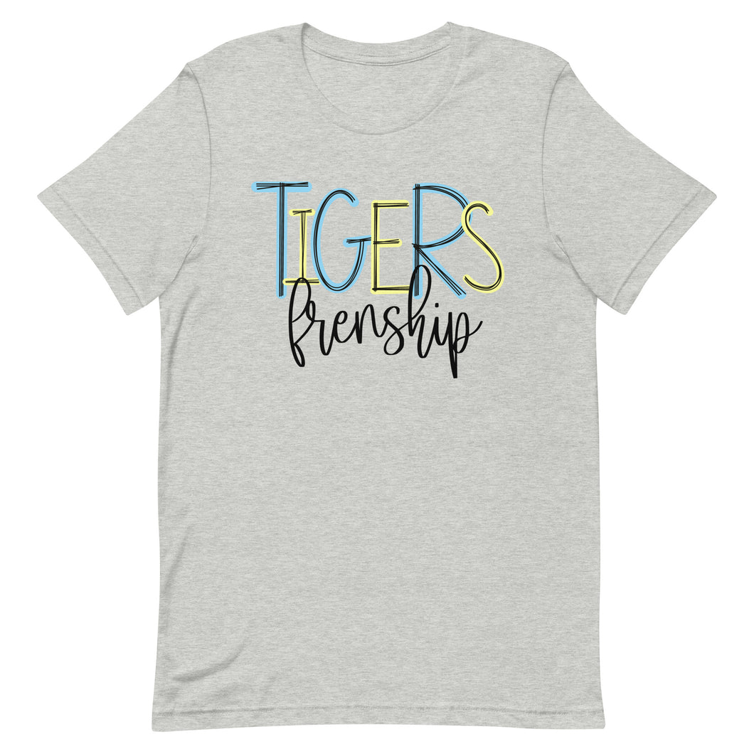 Tigers Blue Yellow Font Bella Canvas Unisex t-shirt