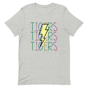 Tigers Fun Colored Bolt Bella Canvas Unisex t-shirt