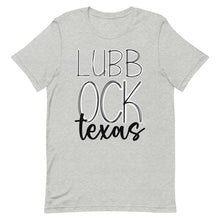 Load image into Gallery viewer, Lubbock Texas White Scribble Bella Canvas Unisex t-shirt
