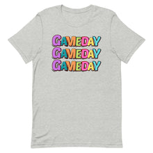 Load image into Gallery viewer, Colorful Game Day Bubble letters Bella Canvas Unisex t-shirt
