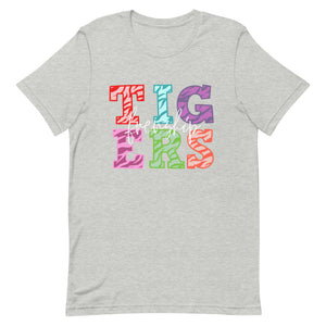 Tiger Stripe Color Letters Bella Canvas Unisex t-shirt
