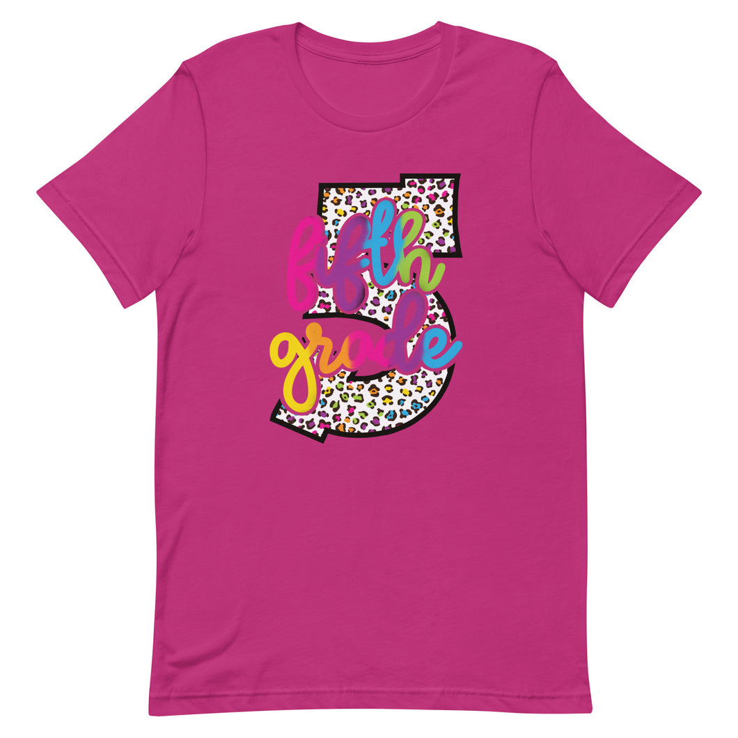 Fifth Grade Colorful Leopard Bella Canvas  Unisex t-shirt