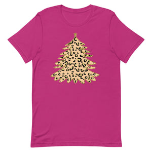 Faux Glitter Leopard Christmas Tree Unisex t-shirt