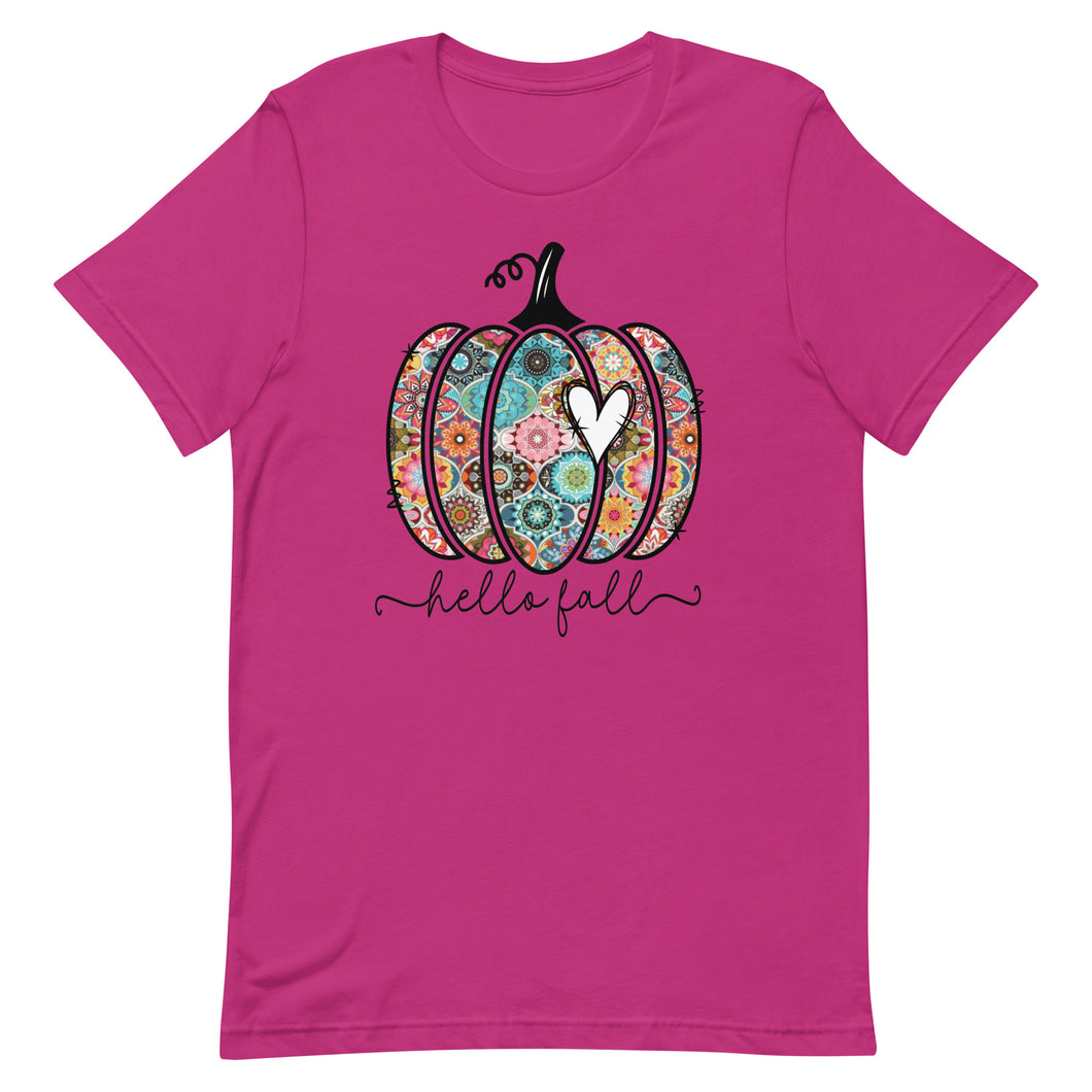 Hello Fall Pretty Pumpkin Unisex t-shirt