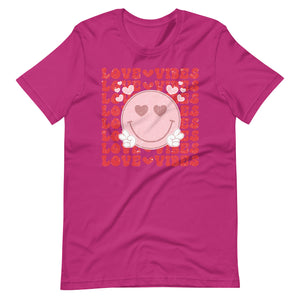 Love Vibes Smiley Bella Canvas Unisex t-shirt