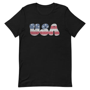 Faux Glitter USA Fourth of July Flag Bella Canvas Short-sleeve unisex t-shirt