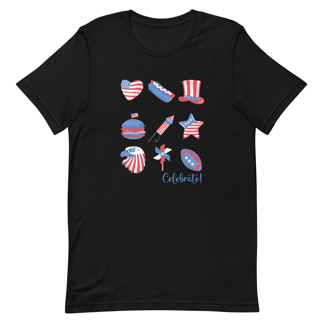 Celebrate Fourth of July Nine Images Bella Canvas Unisex t-shirt