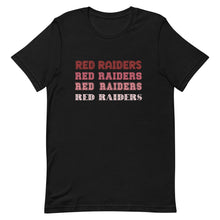 Load image into Gallery viewer, Multi Color Red Raiders Text Bella Canvas Unisex t-shirt
