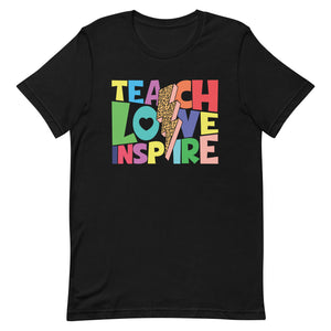 Colorful Teach Love Inspire Bella Canvas Unisex t-shirt