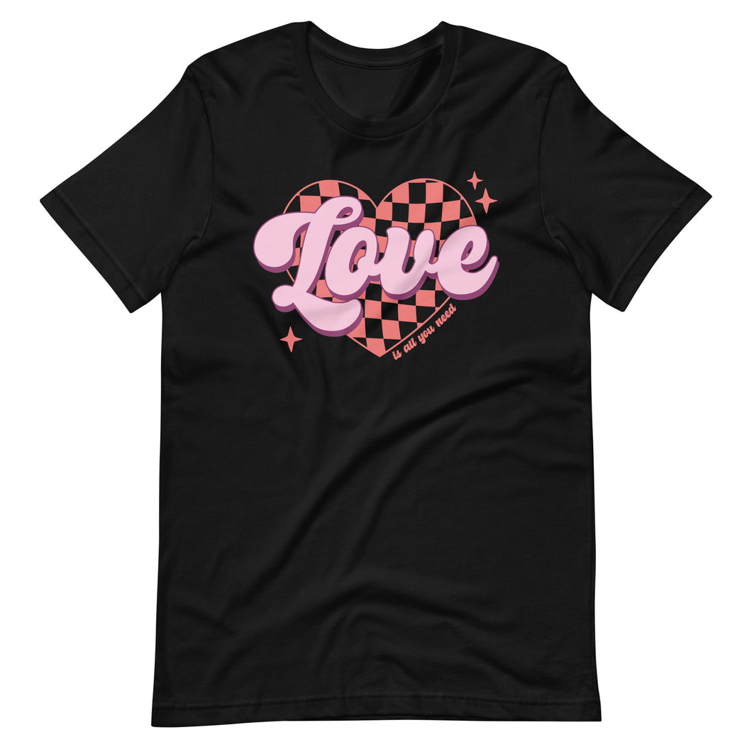 Retro Heart Love is all you need Bella Canvas Unisex t-shirt