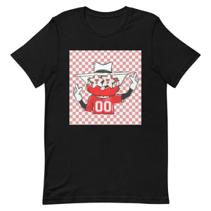 Raider Red Checkered Bella Unisex t-shirt