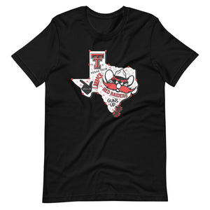 Texas Shaped Texas Tech Unisex t-shirt