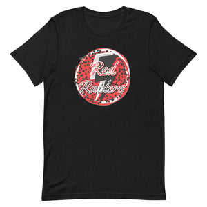 Black and Red Raiders Lightning Bolt Bella Canvas Short-sleeve unisex t-shirt