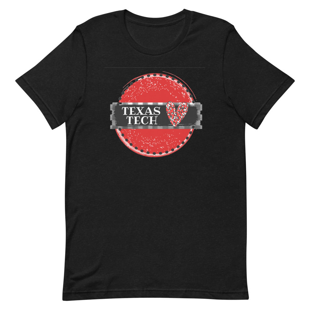 Texas Tech Heart Round Bella Canvas Unisex t-shirt