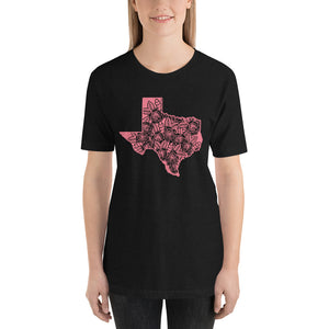 Pink Floral Texas Bella Canvas Unisex t-shirt