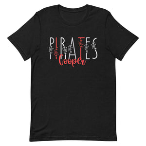 Floral Font Cooper Pirates Bella Canvas Unisex t-shirt