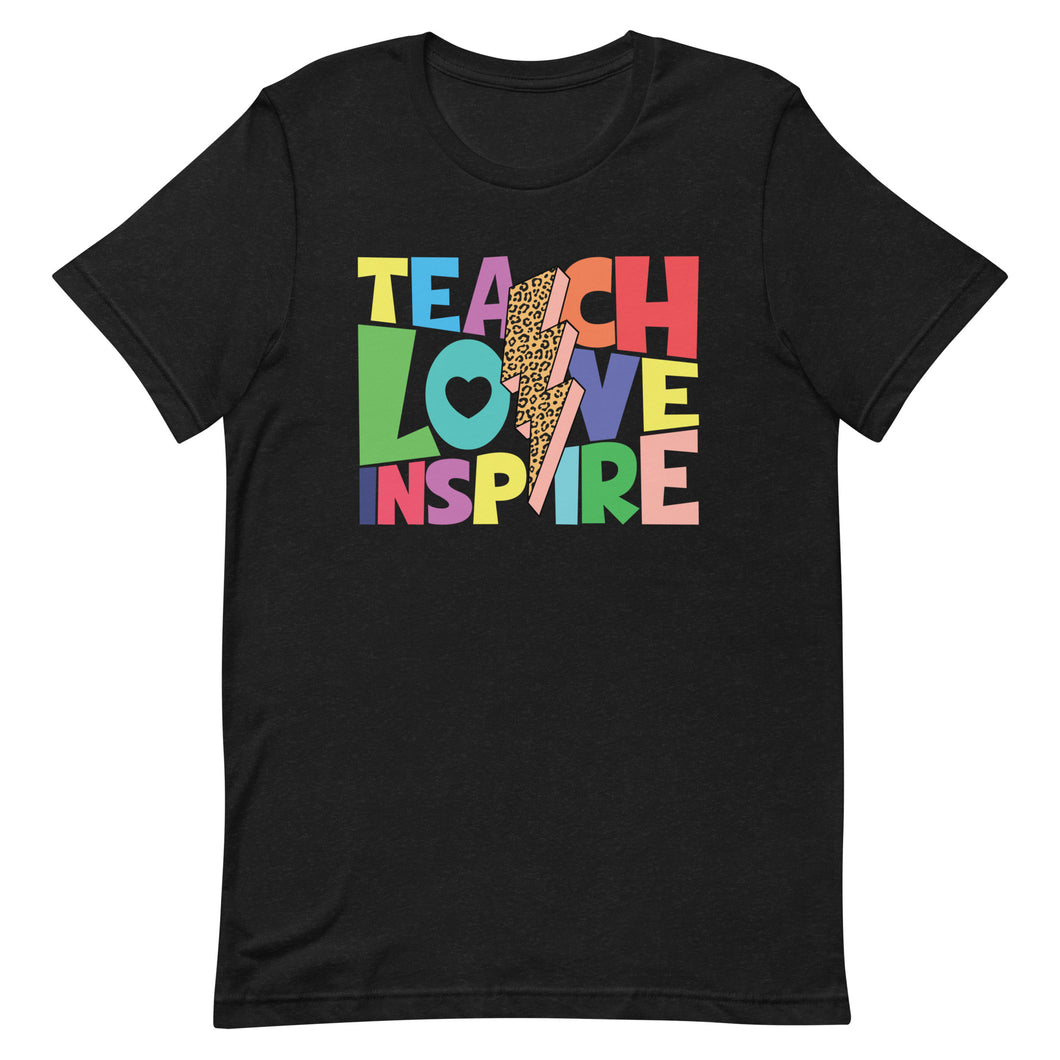 Colorful Teach Love Inspire Bella Canvas Unisex t-shirt