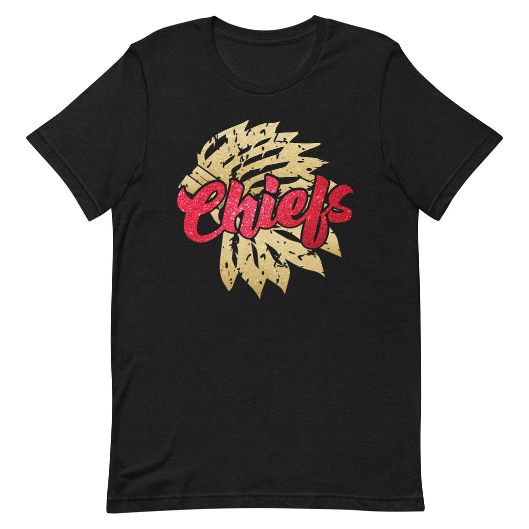 Chiefs Gold Head Dress Bella Canvas Unisex t-shirt
