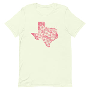 Pink Floral Texas Bella Canvas Unisex t-shirt