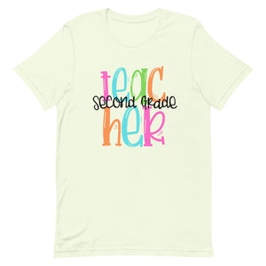 Second Grade Colorful Bella Canvas Unisex t-shirt