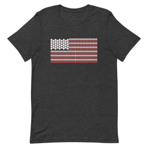 Baseball Laces American Flag Unisex t-shirt