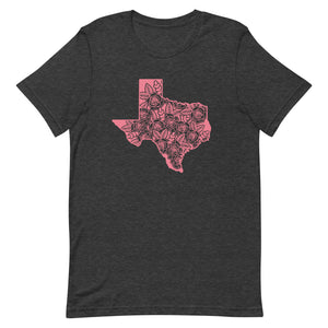 Pink Floral Texas Bella Canvas Unisex t-shirt