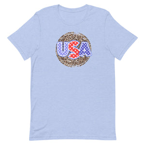 Leopard USA Patriotic Star Circle Short-sleeve unisex t-shirt