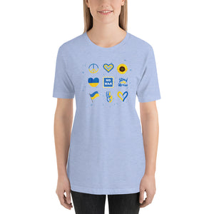 Stand with Ukraine Bella Canvas Multi Image Design Short-sleeve unisex t-shirt