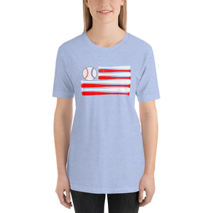 Baseball Bat American Flag Bella Canvas Unisex t-shirt