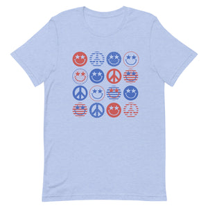 Peace Smiley Fourth of July Unisex t-shirt