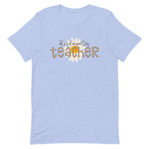 Kindergarten Teacher Leopard Floral Bella Canvas Unisex t-shirt