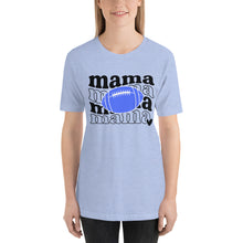 Load image into Gallery viewer, Football Mama Blue Football Bella Canvas Unisex t-shirt
