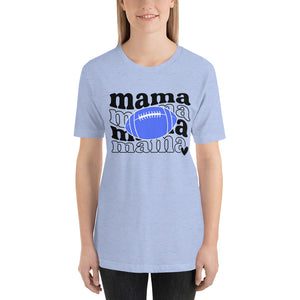 Football Mama Blue Football Bella Canvas Unisex t-shirt