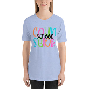 Colorful School Counselor Bella Canvas Unisex t-shirt