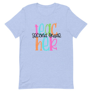 Second Grade Colorful Bella Canvas Unisex t-shirt