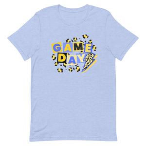 Game Day Blue and Yellow Eclectic Bella Canvas Unisex t-shirt