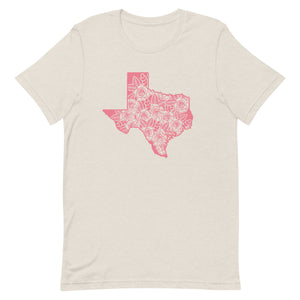 Pink Floral Texas Bella Canvas Unisex t-shirt