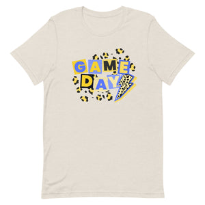 Game Day Blue and Yellow Eclectic Bella Canvas Unisex t-shirt
